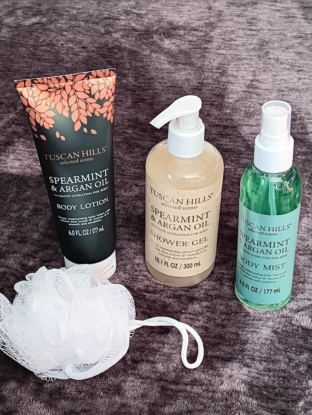 NEW! Tuscan Hills Spearmint & Argan Oil Bath & Body Set 4pc set